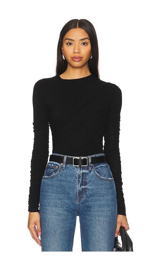 agolde tania twist tee in black.