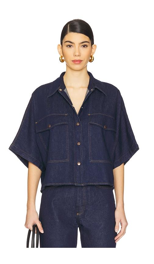 agolde taron shirt in blue.