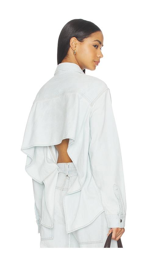 agolde theo shirt in baby blue.