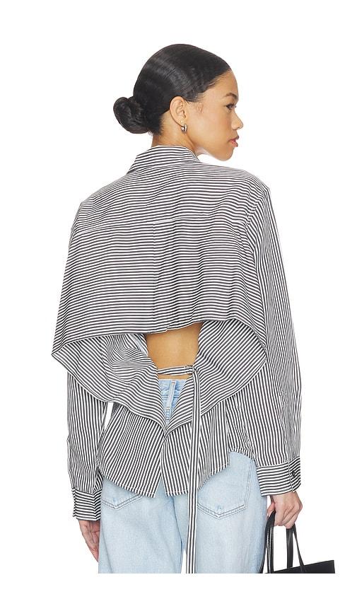 agolde theo shirt in black,white.