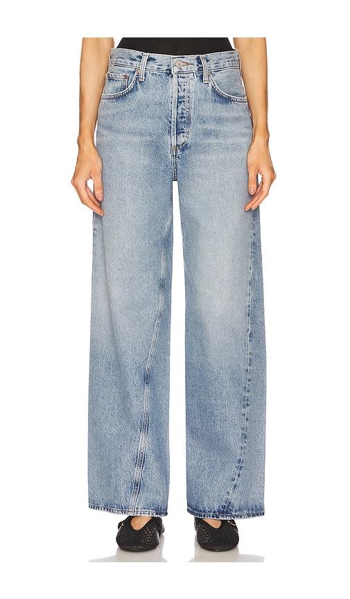 agolde twist low slung baggy in blue.