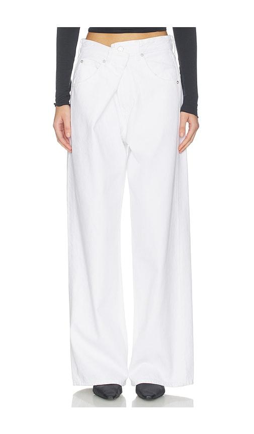 agolde vana fold jeans in white.