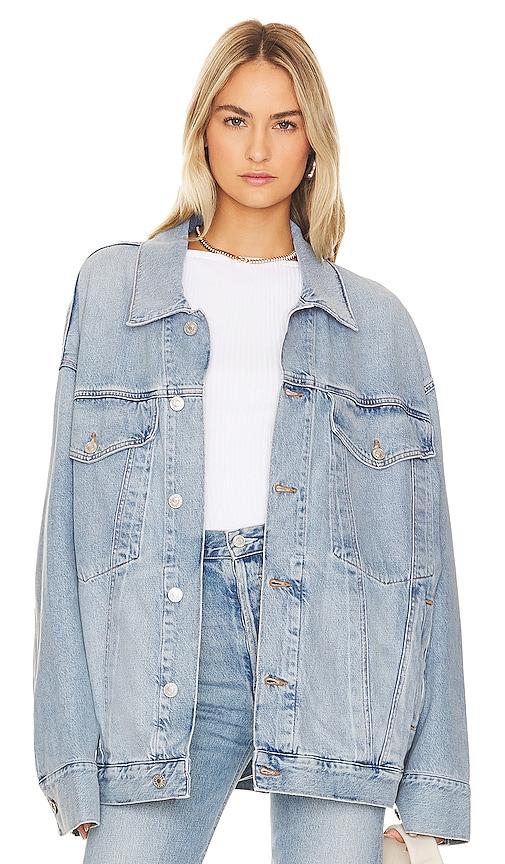 agolde wayne denim jacket in denim-light.