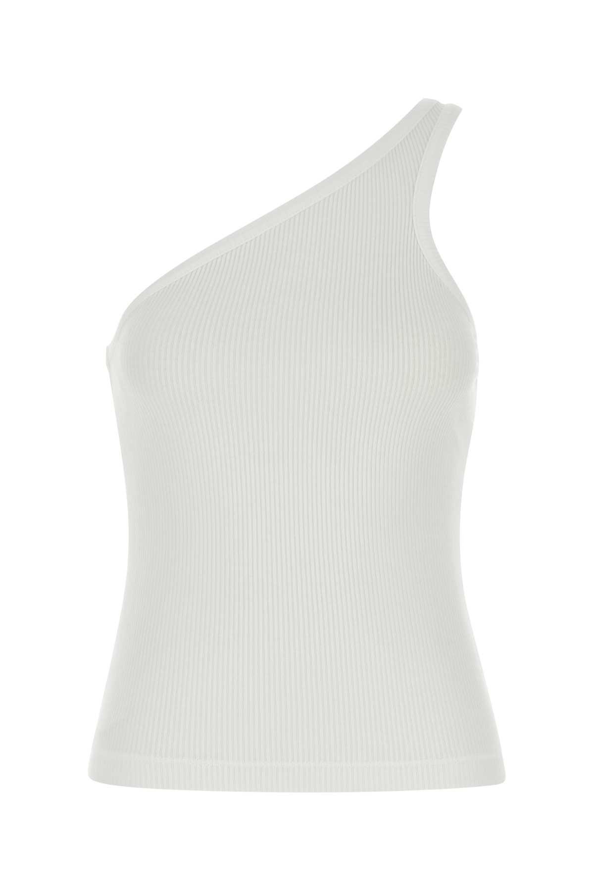 agolde white stretch cotton blend tank top