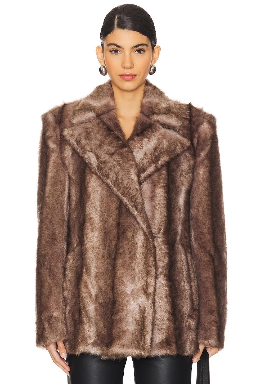 agostino faux fur jacket