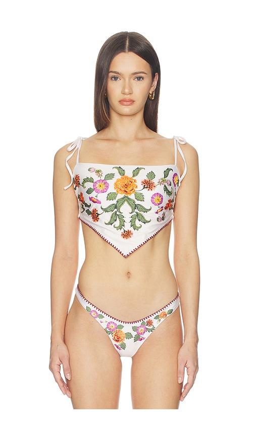agua bendita avorio bikini top in ivory.