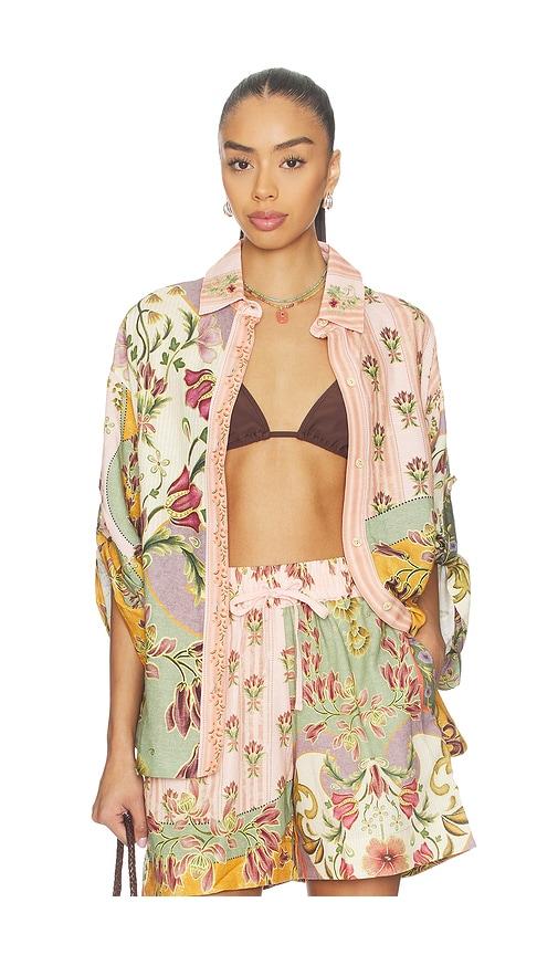 agua bendita chrissy shirt in pink,sage.