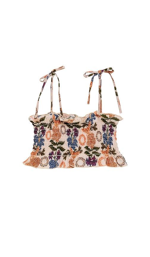 agua bendita giselle fiore top in cream.