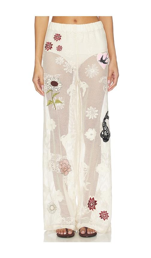 agua bendita juliette pants in ivory.