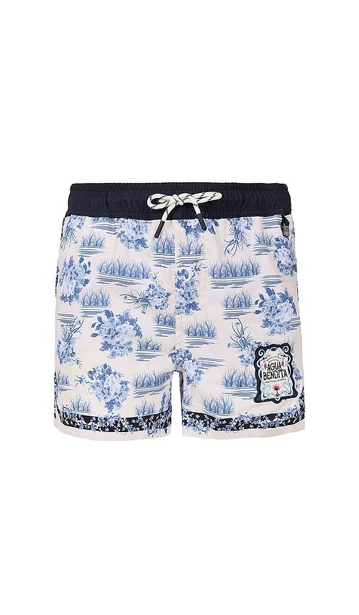 agua bendita kids nick ivy swim short in blue.