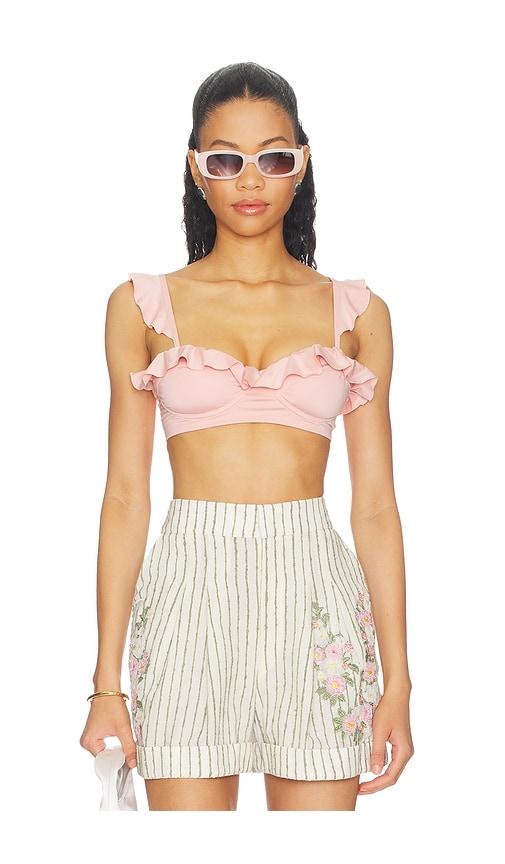 agua bendita margot bikini top in pink.