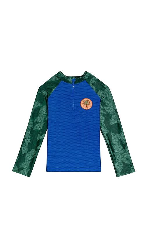 agua bendita noah thamar swim shirt in blue,green.
