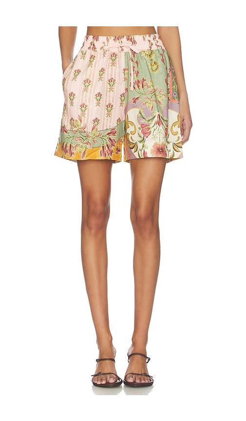 agua bendita renata shorts in pink,sage.