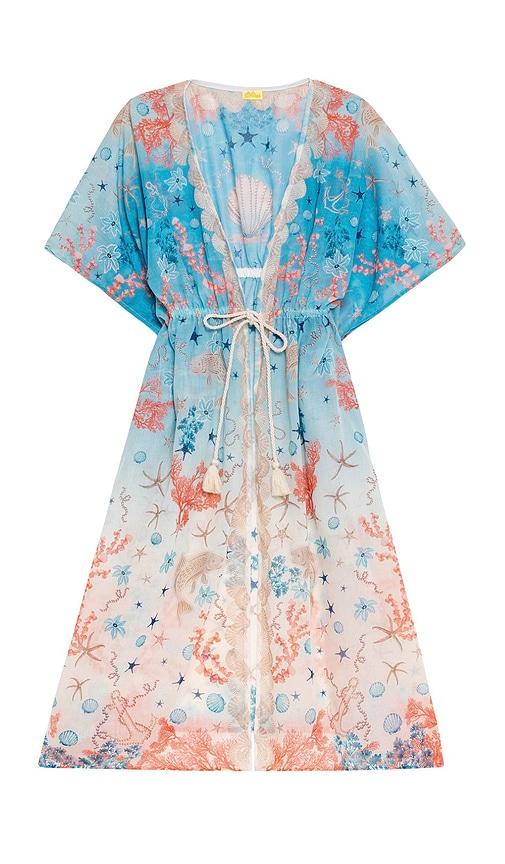 agua bendita salma sereia dress in blue.