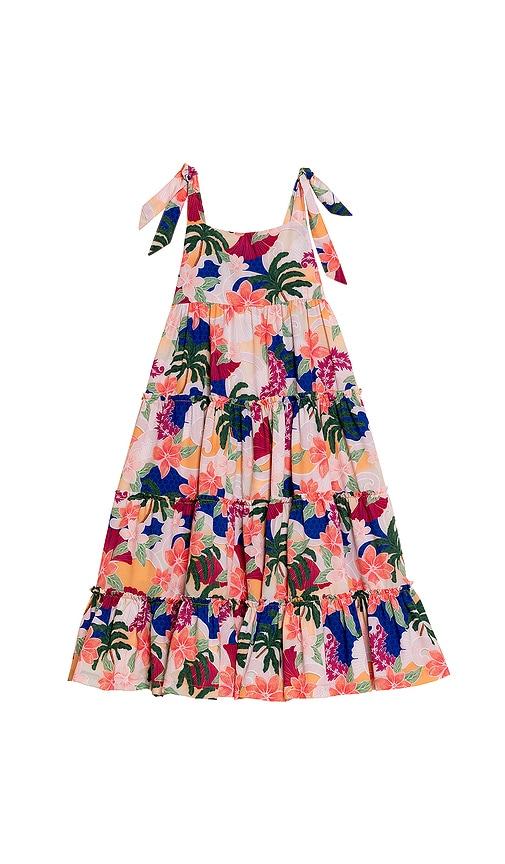 agua bendita sampha thamar dress in coral.
