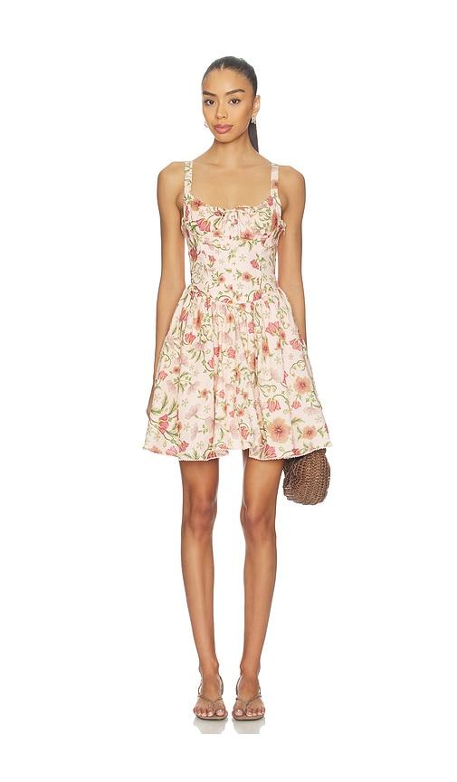 agua bendita spring dress in pink.