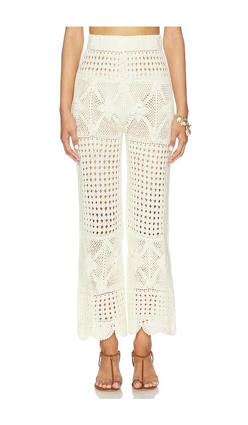 agua bendita wesley pants in ivory.