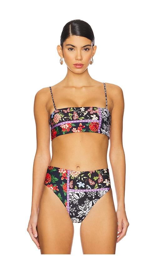 agua bendita x revolve brietta reversible bikini top in black.