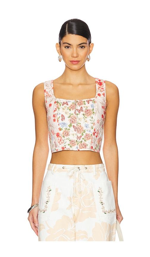 agua bendita x revolve connie tank top in beige.