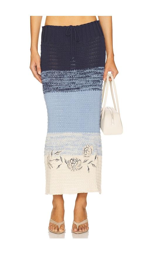 agua bendita x revolve mira skirt in navy.