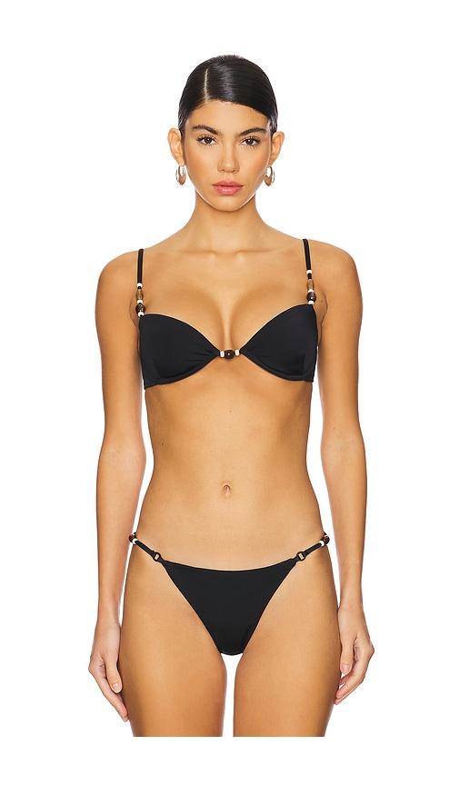 agua bendita x revolve sandry dashi bikini top in black.