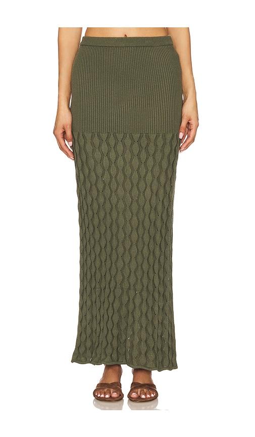 agua bendita x revolve theodora skirt in sage.