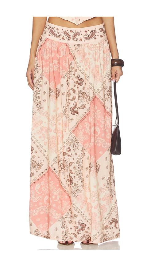 agua bendita x revolve x revolve tropic maxi skirt in pink.