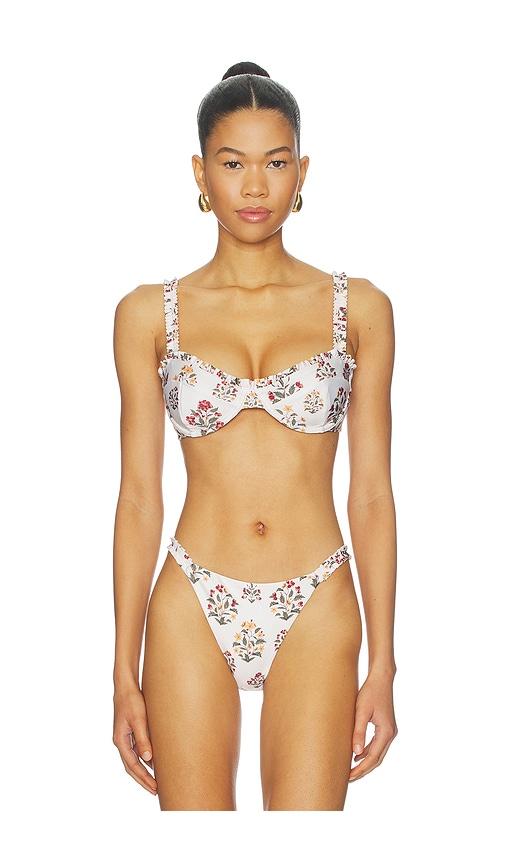 agua by agua bendita agraz andes bikini top in cream.