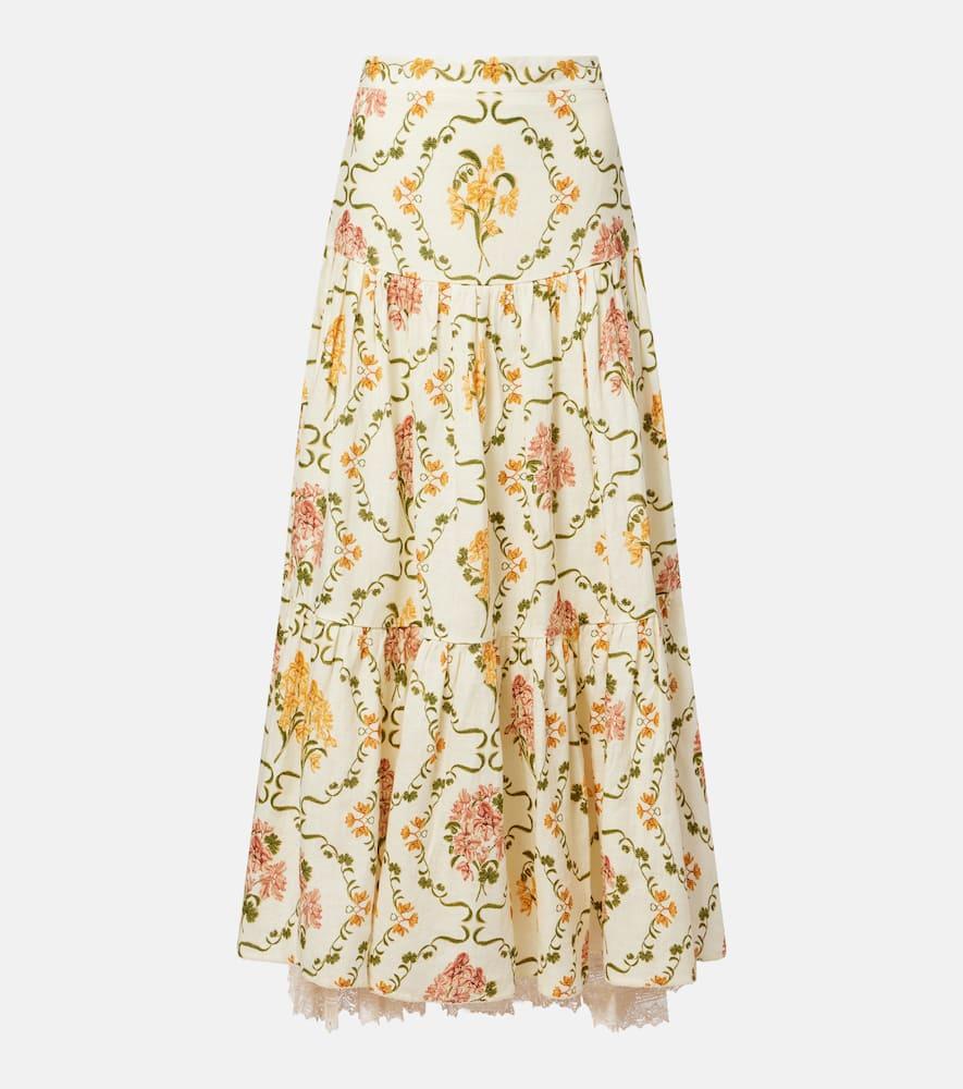 agua by agua bendita anis cordillera floral cotton maxi skirt