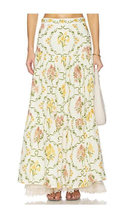 agua by agua bendita anis skirt in ivory,yellow.