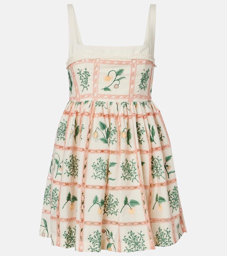 agua by agua bendita barbara embroidered cotton minidress