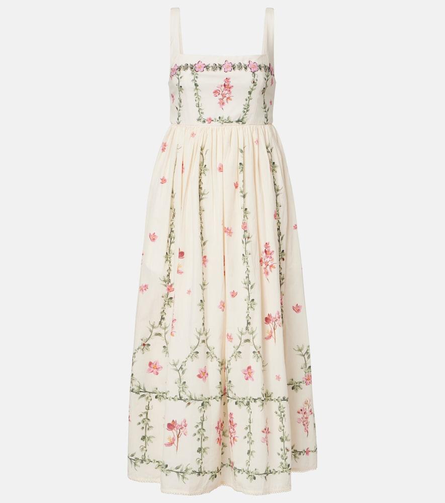 agua by agua bendita barbara floral cotton midi dress