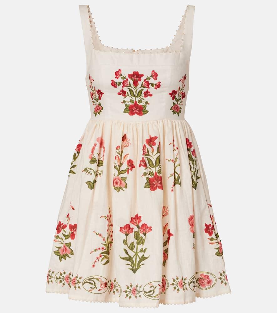 agua by agua bendita barbara mini canna floral linen minidress