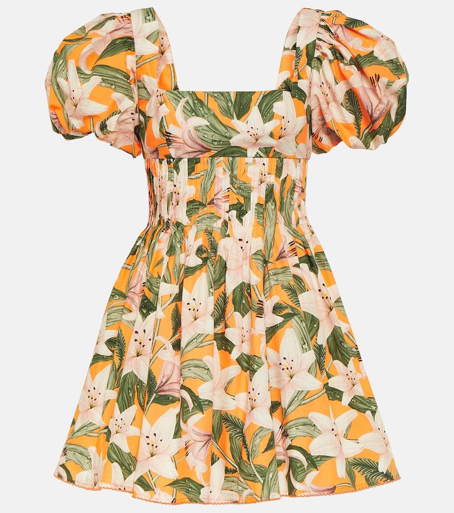 agua by agua bendita caramelo lirio floral cotton minidress