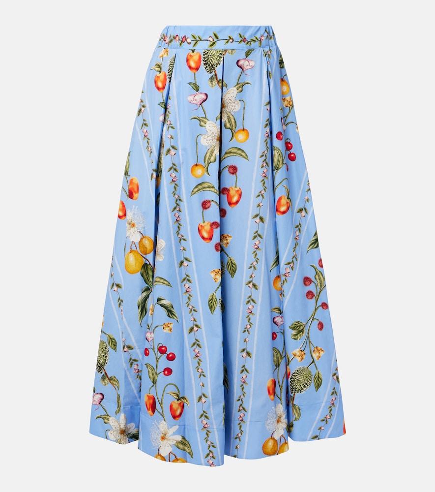 agua by agua bendita delta printed cotton maxi skirt