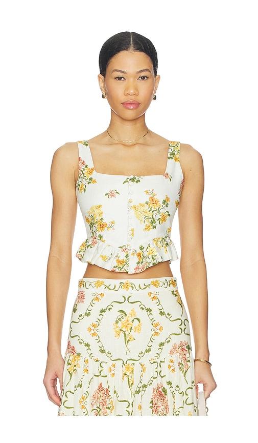 agua by agua bendita eslabon top in ivory,yellow.