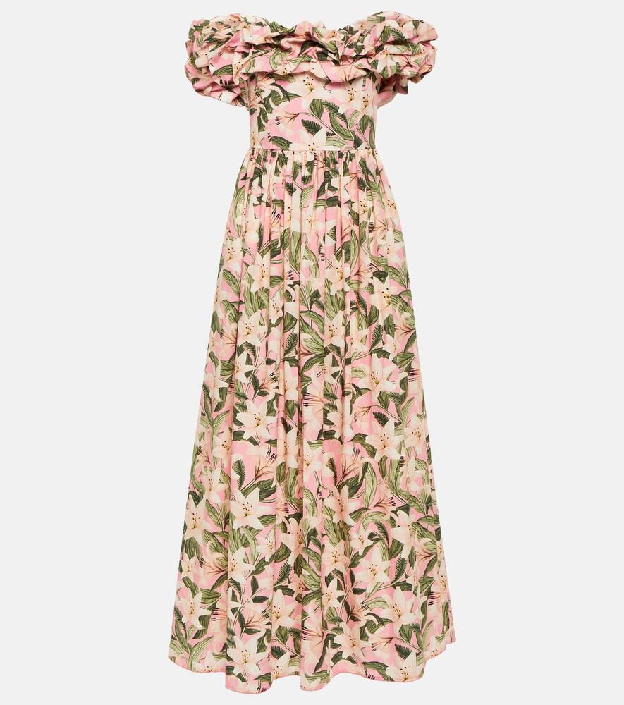 agua by agua bendita espliego floral cotton maxi dress