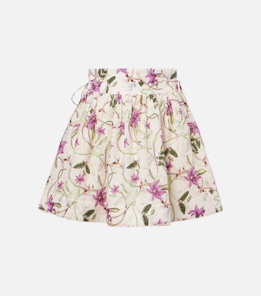 agua by agua bendita floral linen shorts