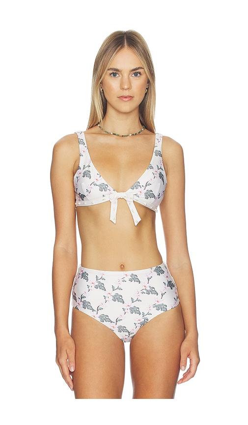 agua by agua bendita huerta bikini top in white.