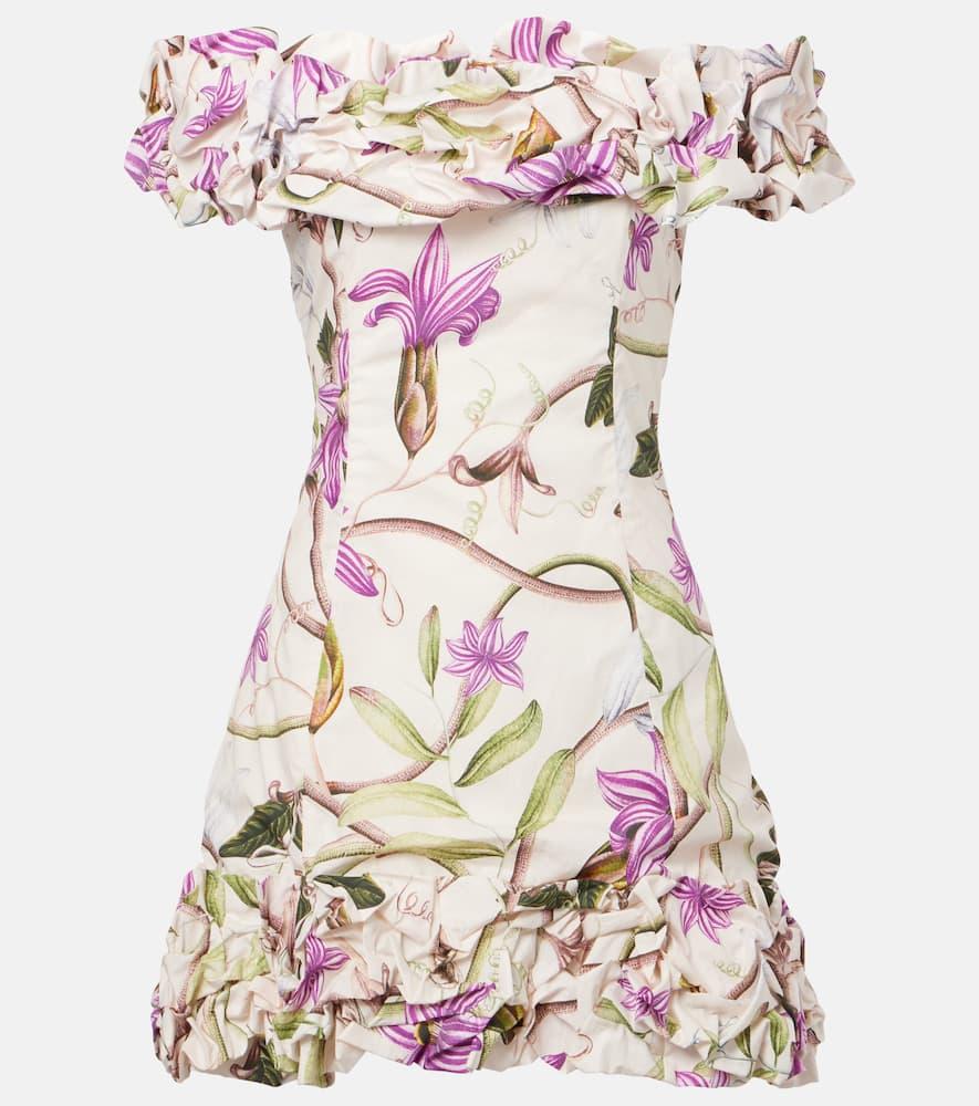 agua by agua bendita jardin mutisia floral cotton minidress