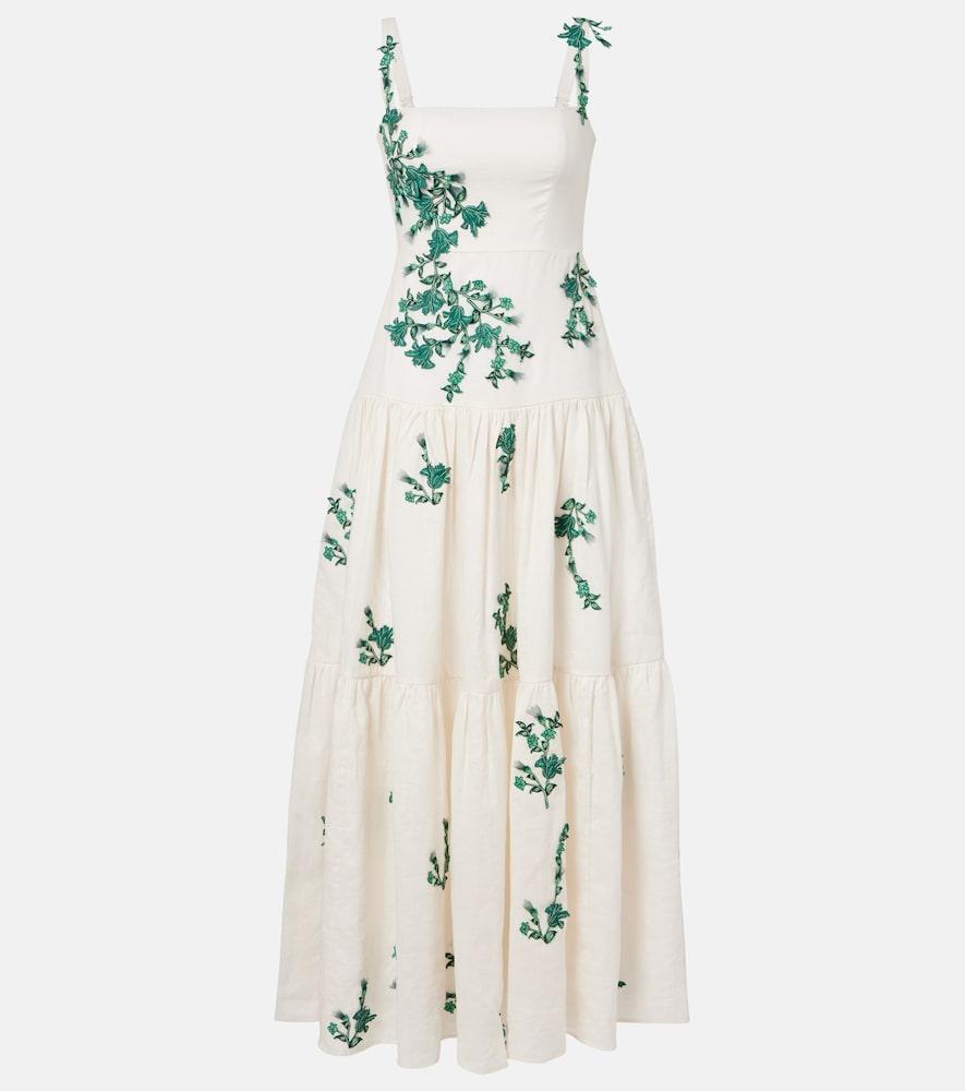 agua by agua bendita lima embroidered linen maxi dress