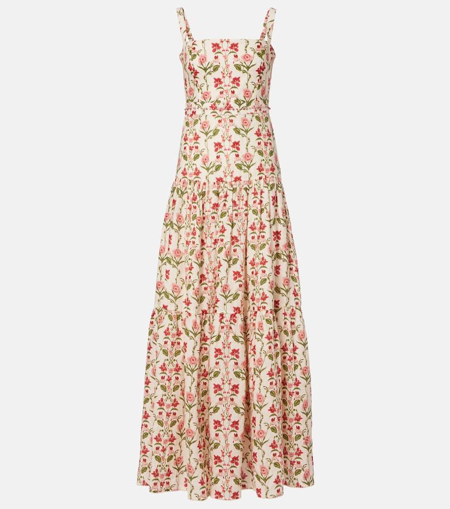 agua by agua bendita lima floral linen maxi dress