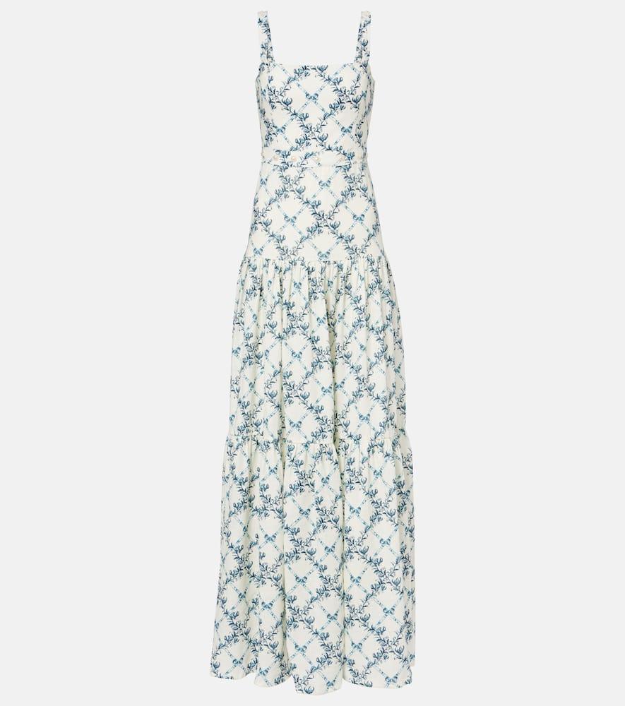 agua by agua bendita lima gloriosa floral linen maxi dress