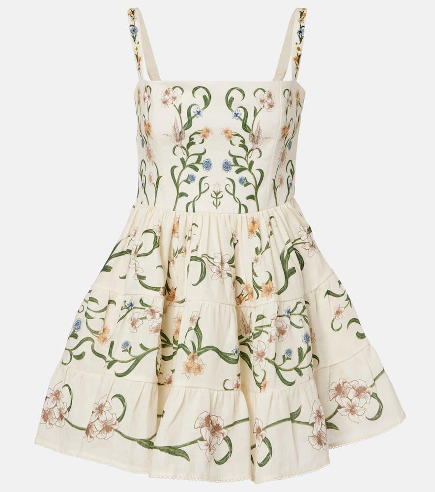 agua by agua bendita lima laguna floral linen minidress