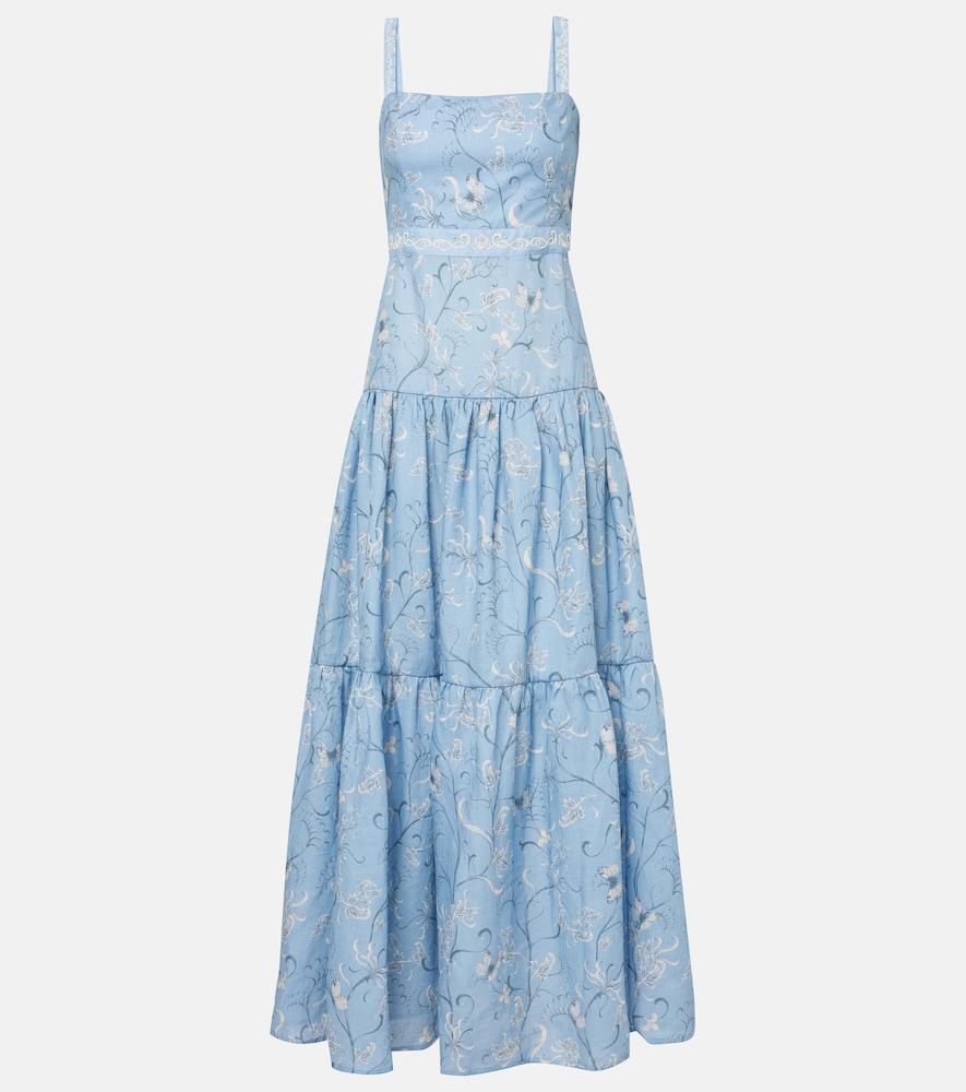agua by agua bendita lima lymanopoda appliqué cotton maxi dress