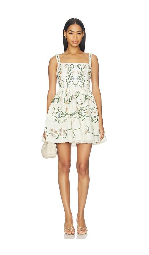 agua by agua bendita lima mini dress in ivory.