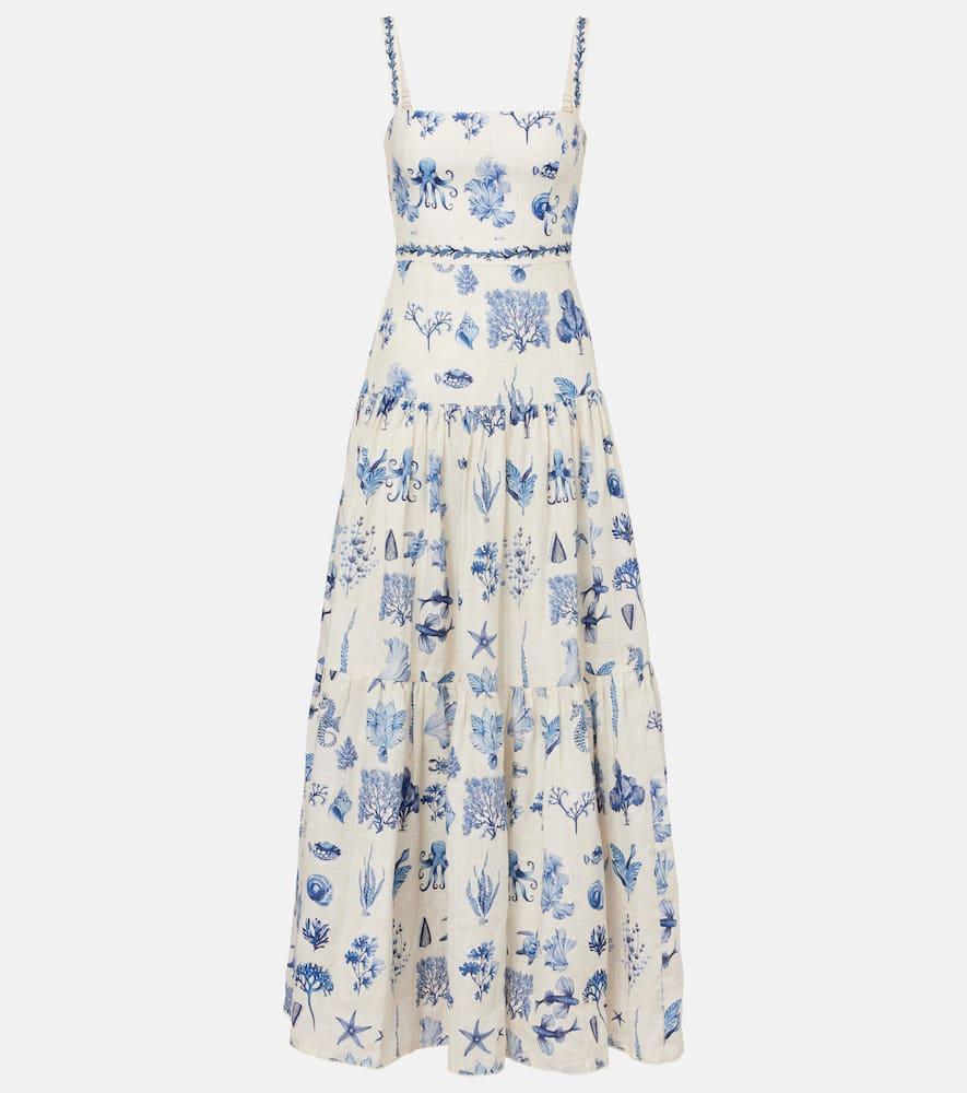agua by agua bendita lima printed linen maxi dress