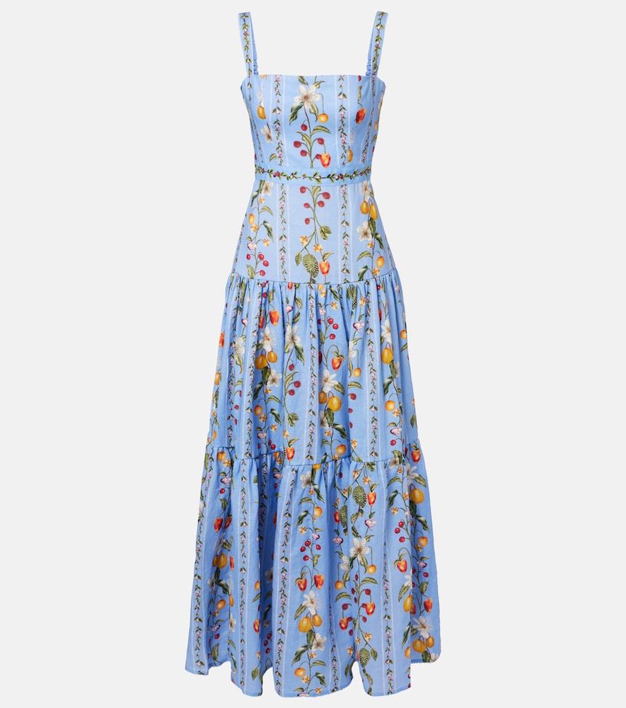 agua by agua bendita lima printed linen maxi dress