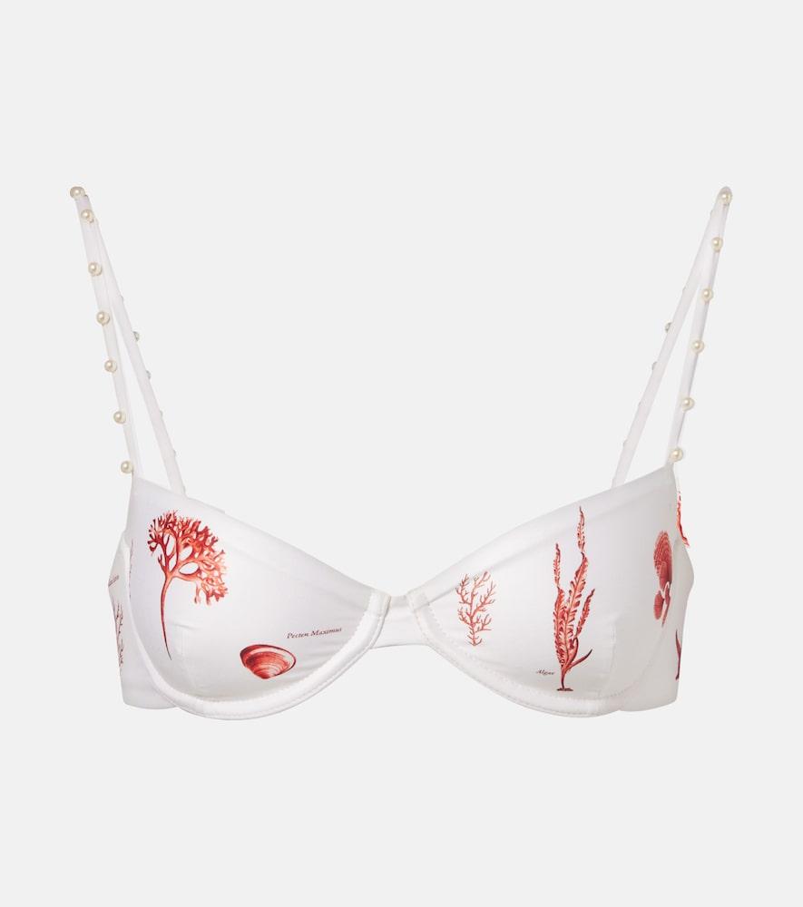agua by agua bendita magdalena embellished printed bikini top