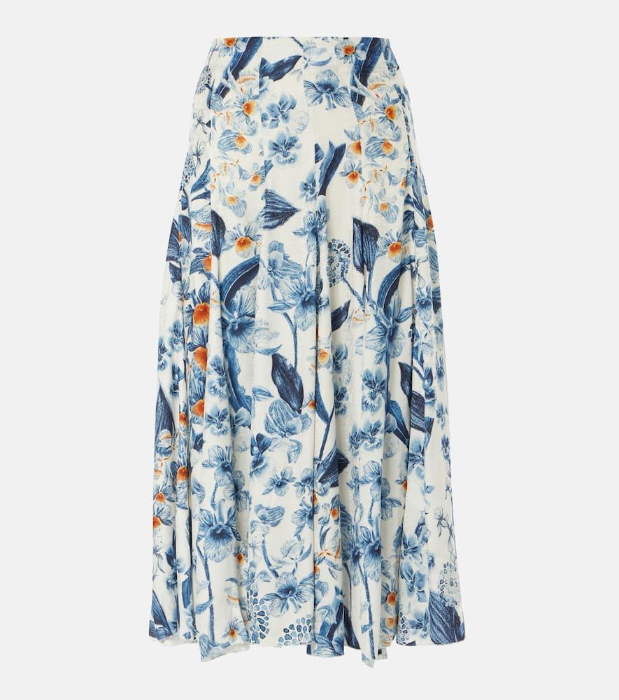 agua by agua bendita mimosa floral midi skirt